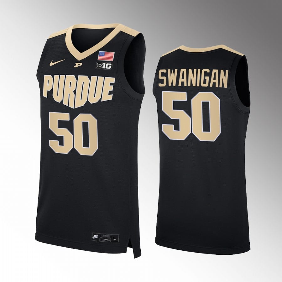 Caleb Swanigan 50 Purdue Boilermakers Black RIP Biggie NCAA Jersey Men's