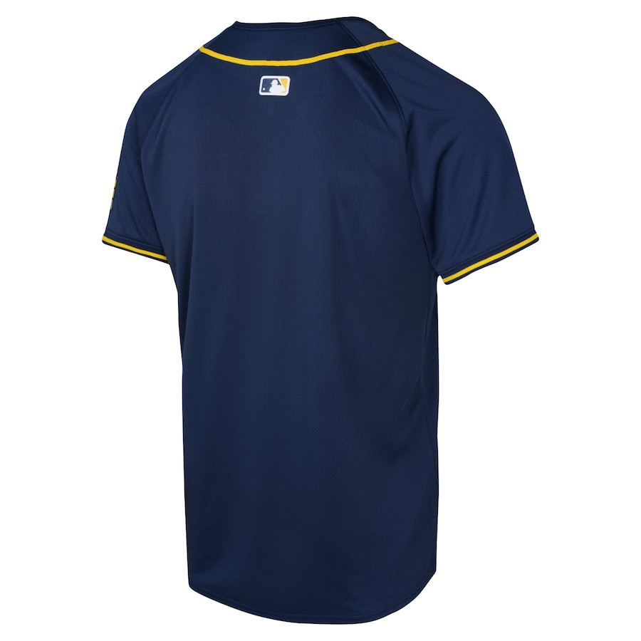 Milwaukee Brewers Alternate Limited Navy MLB Jersey Youth