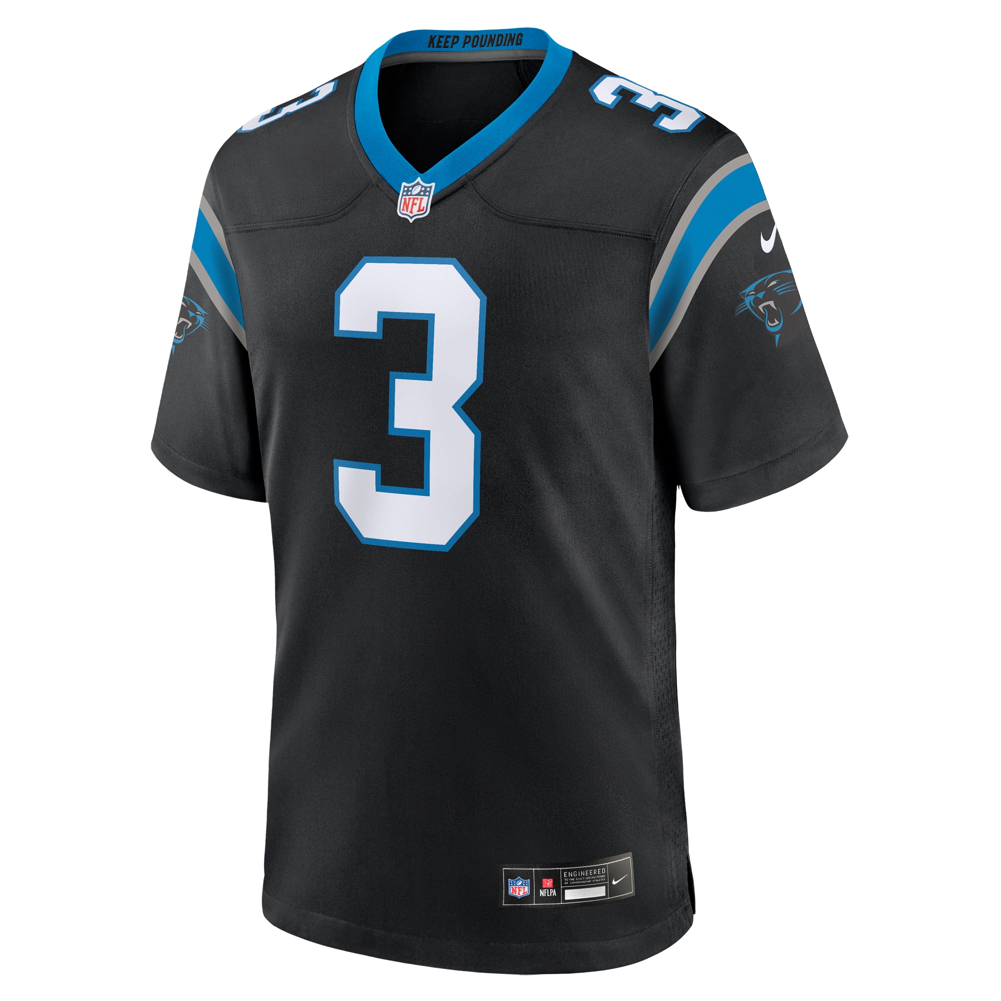 Carolina Panthers Raheem Blackshear Black Team Game NFL Jersey Men's