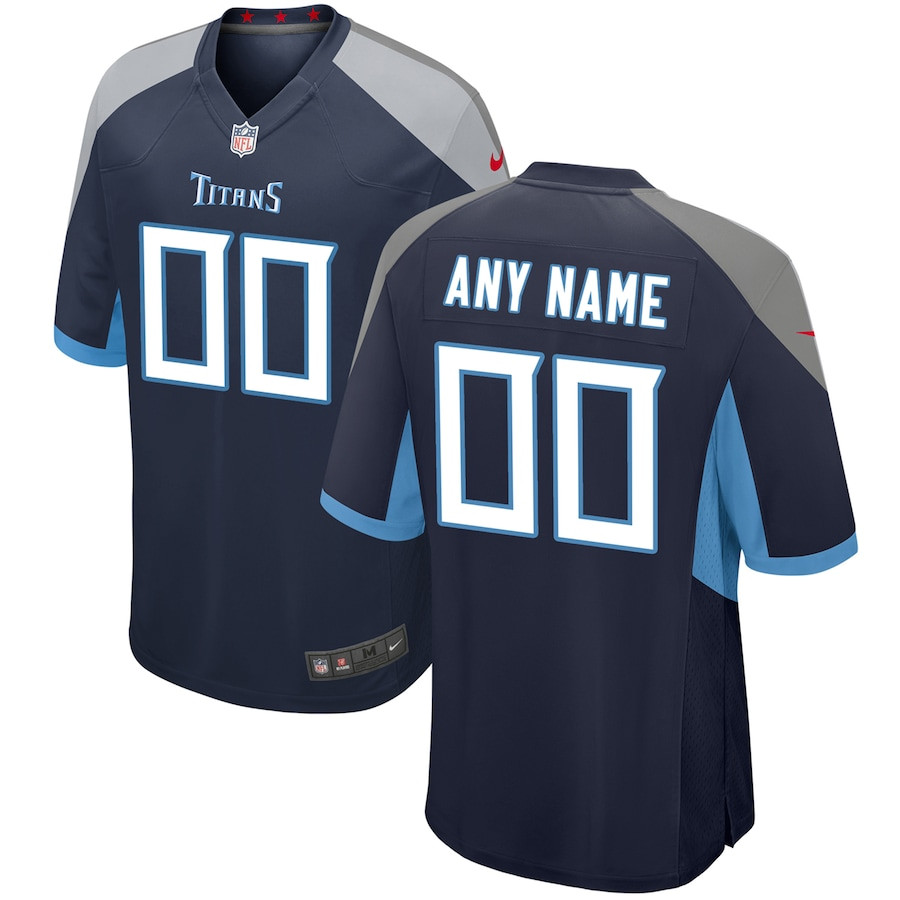 Tennessee Titans Custom Game Navy NFL Jersey Youth