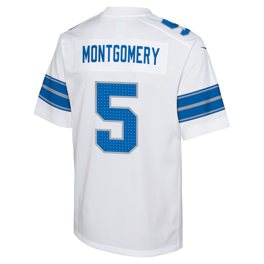 David Montgomery 5 Detroit Lions Player Game White NFL Jersey Youth