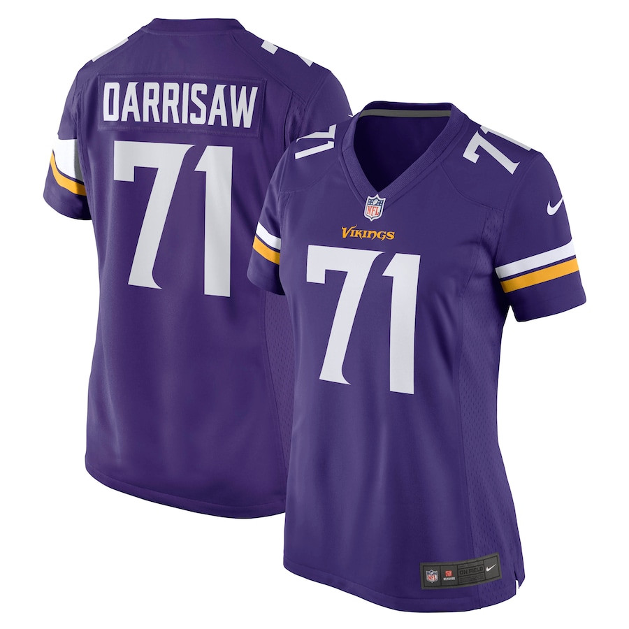 Christian Darrisaw 71 Minnesota Vikings Game Purple NFL Jersey Women's