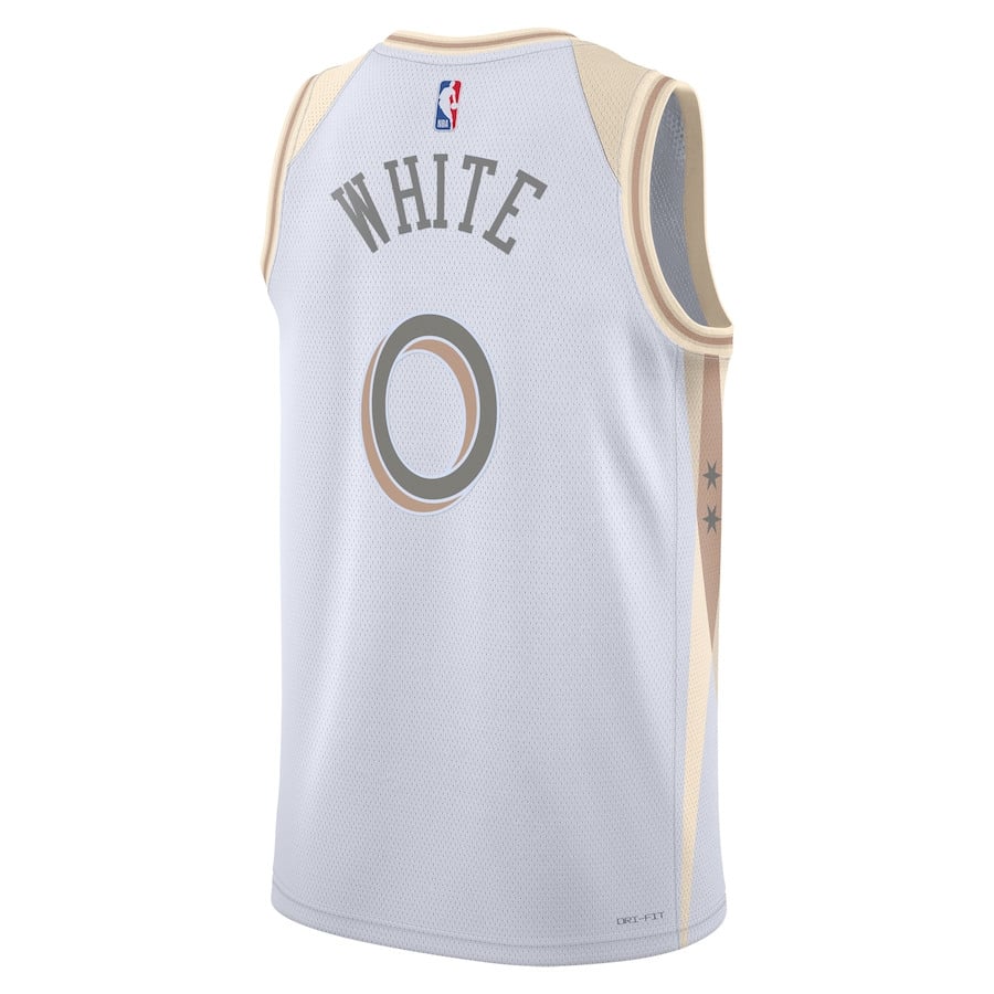 Cob White 0 Chicago Bulls Unisex 2024/25 Swingman Player City Editio White NBA Jersey Unisex
