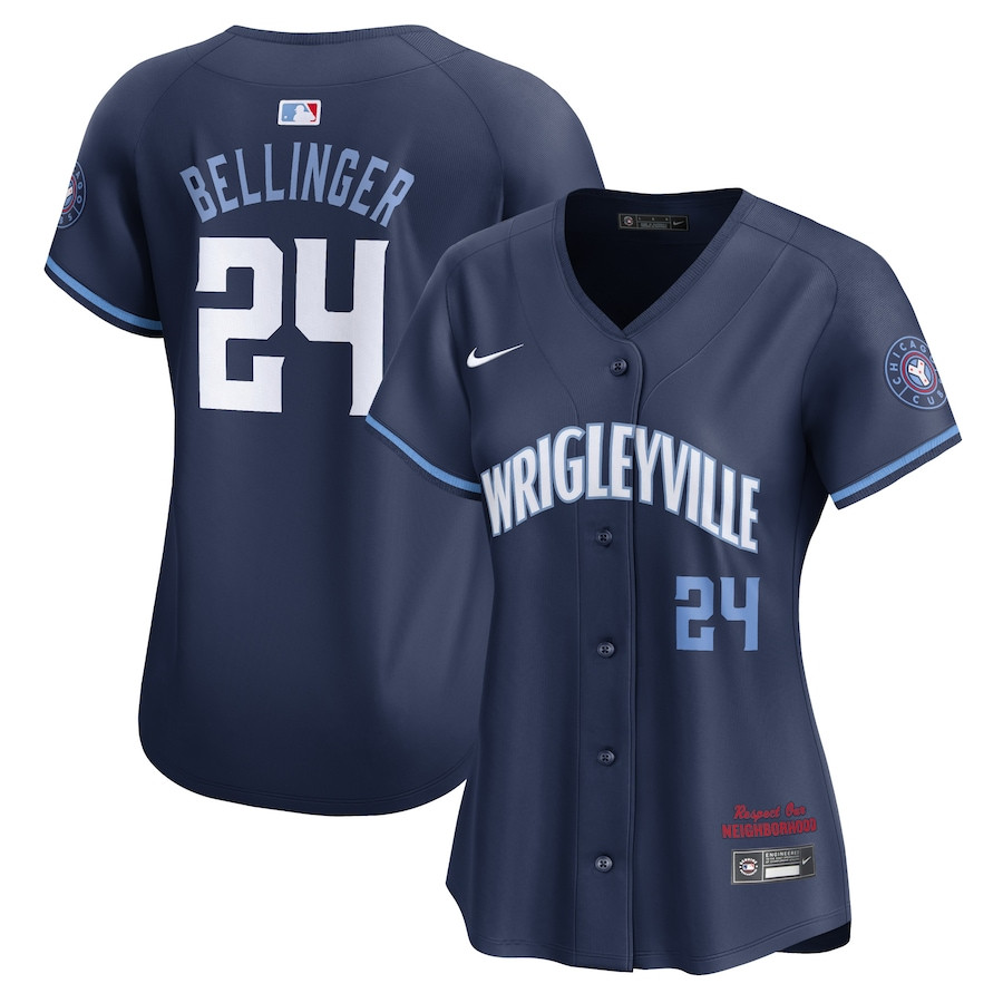 Cody Bellinger 24 Chicago Cubs City Connect Limited Player Navy MLB Jersey Women's