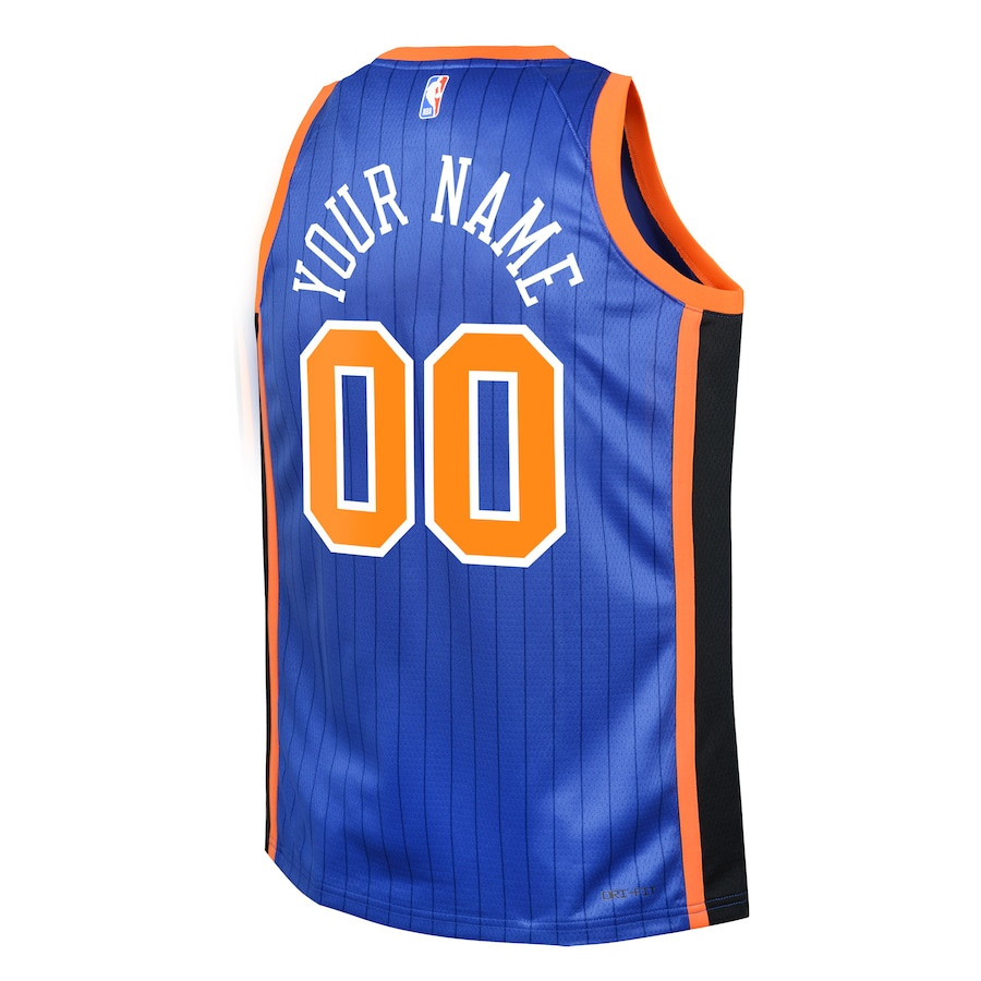 New York Knicks 2023/24 City Edition Swingman Custom Blue NBA Jersey Youth