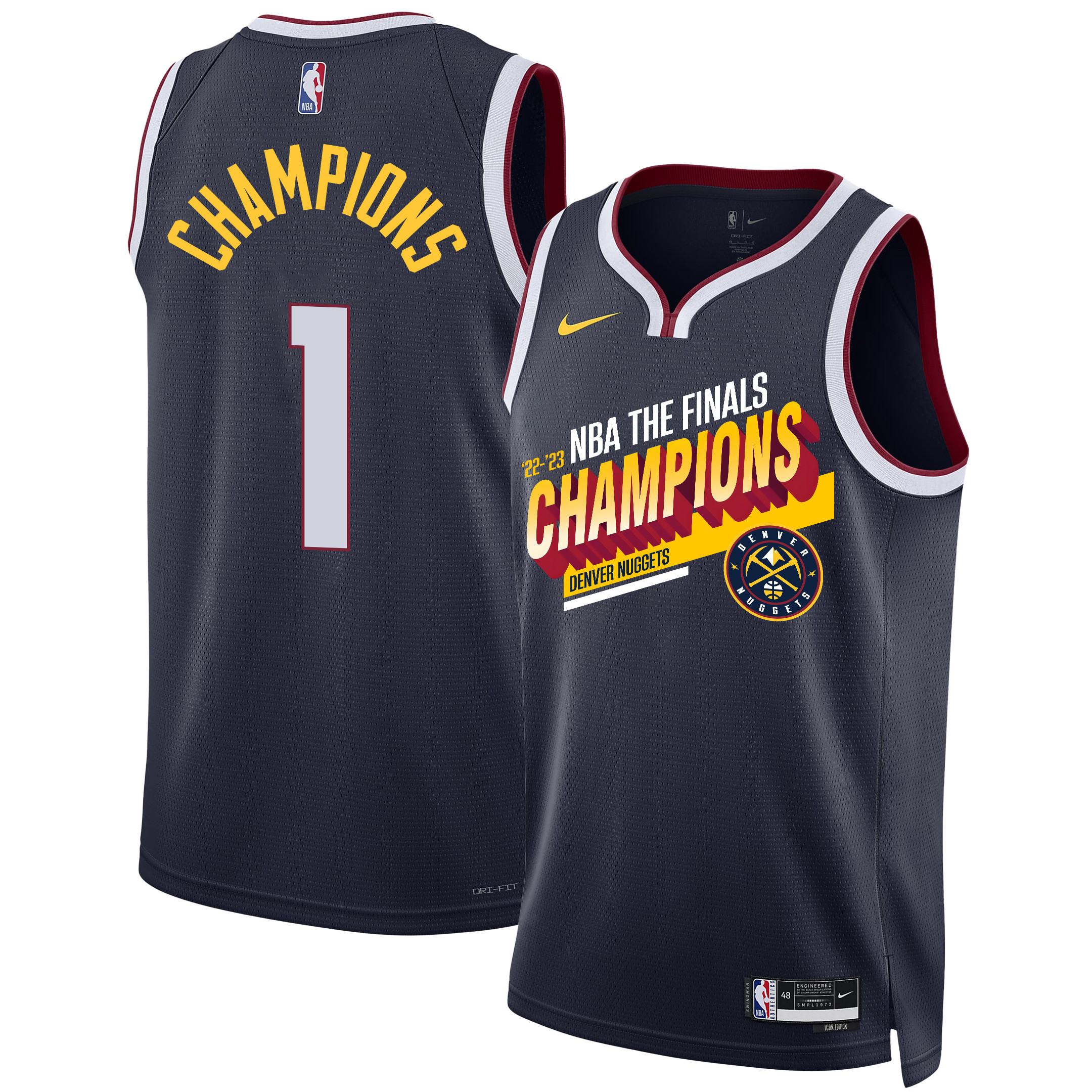 Denver Nuggets Soar To Victory 2023 Champions Swingman Black NBA Jersey Men's