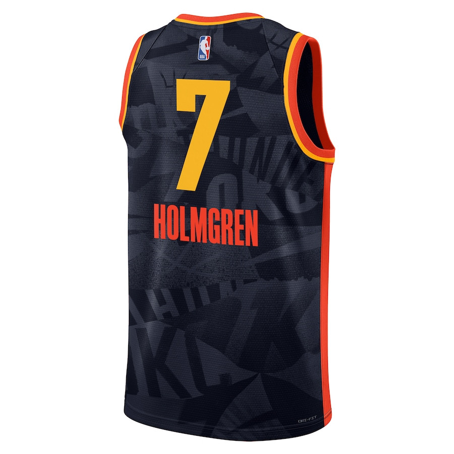 Chet Holmgren 7 Oklahoma City Thunder 2023/24 City Edition Swingman Navy NBA Jersey Men's
