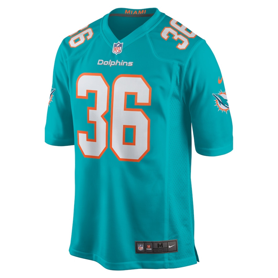 Mark Milton 36 Miami Dolphins Game Aqua NFL Jersey Men's