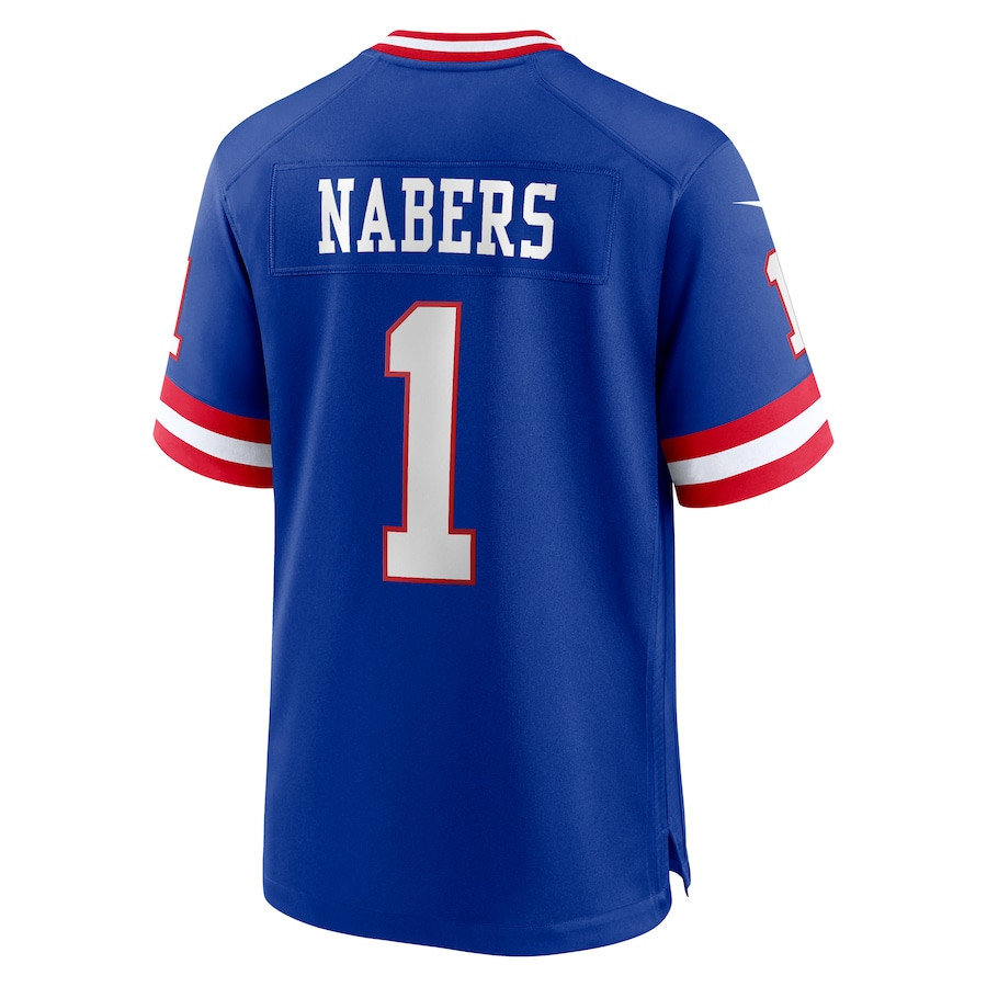 Malik Nabers 1 New York Giants 2nd Alternate 2024 Draft Game Royal NFL Jersey Men's