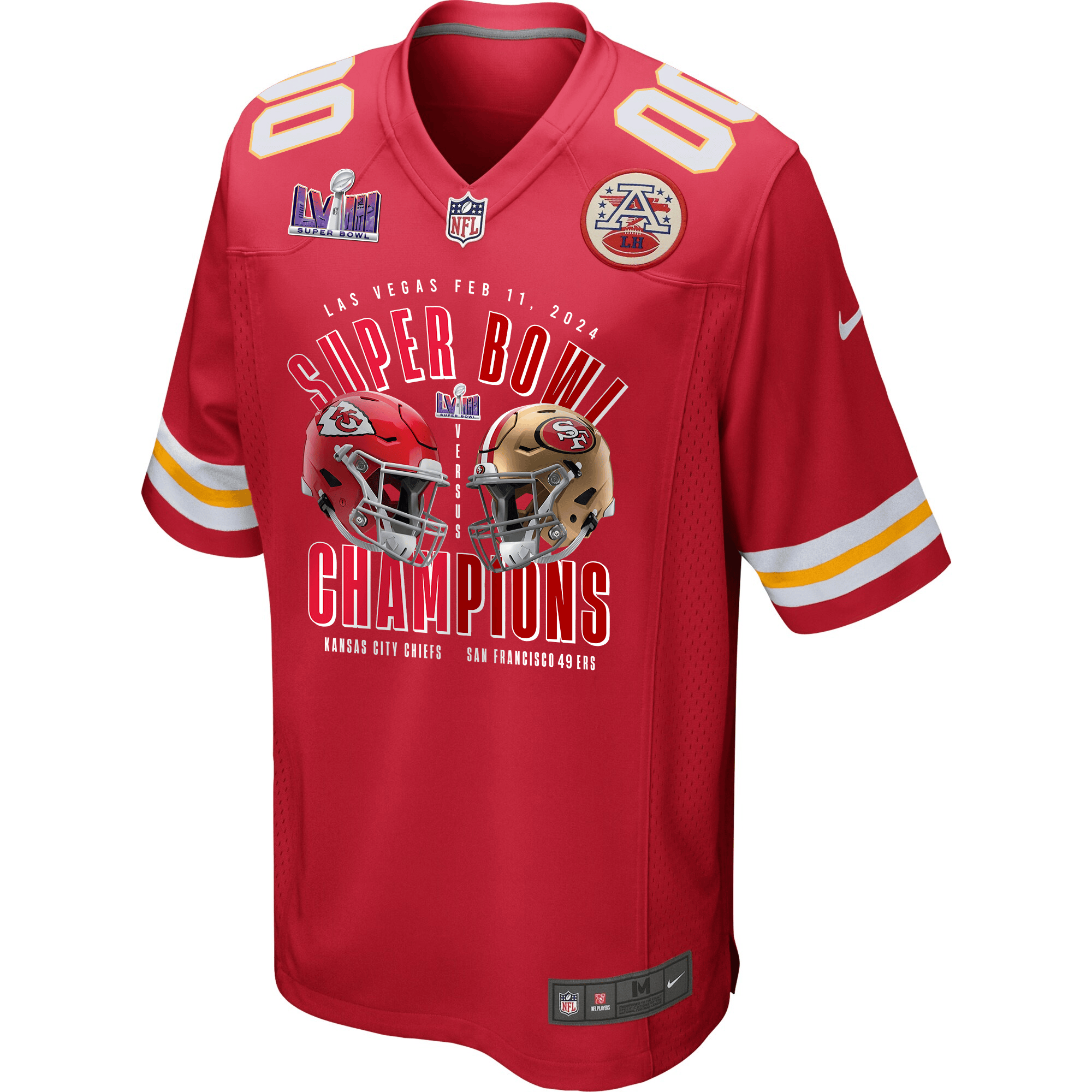 Kansas City Chiefs vs. San Francisco 49ers Super Bowl LVIII Matchup Game Custom Red NFL Jersey Men's