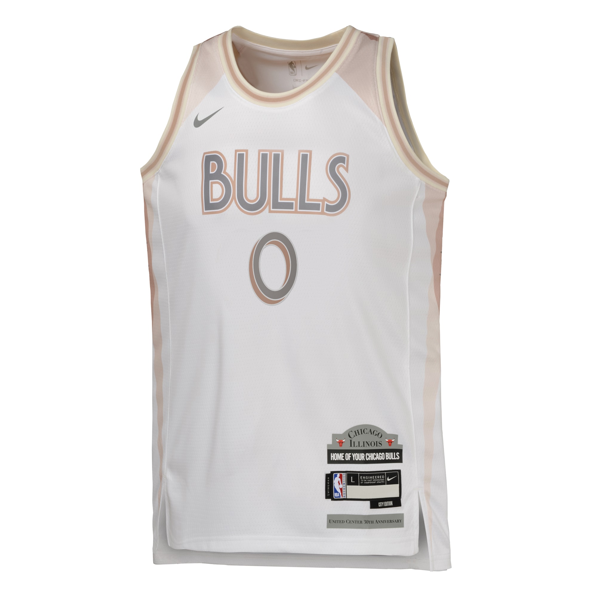 Camiseta City Edition Swingman de los Chicago Bulls 2024 Blanco Cob White Juvenil NBA Jersey Men's