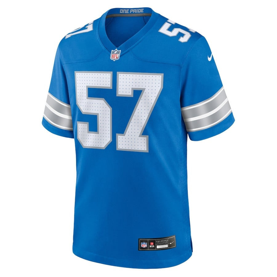 Nate Lynn 57 Detroit Lions Game Blue NFL Jersey Men's