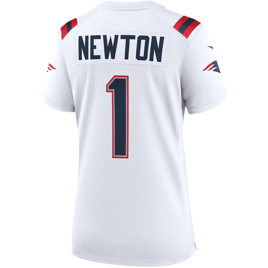 Cam Newton 1 New England Patriots Game White NFL Jersey Women's