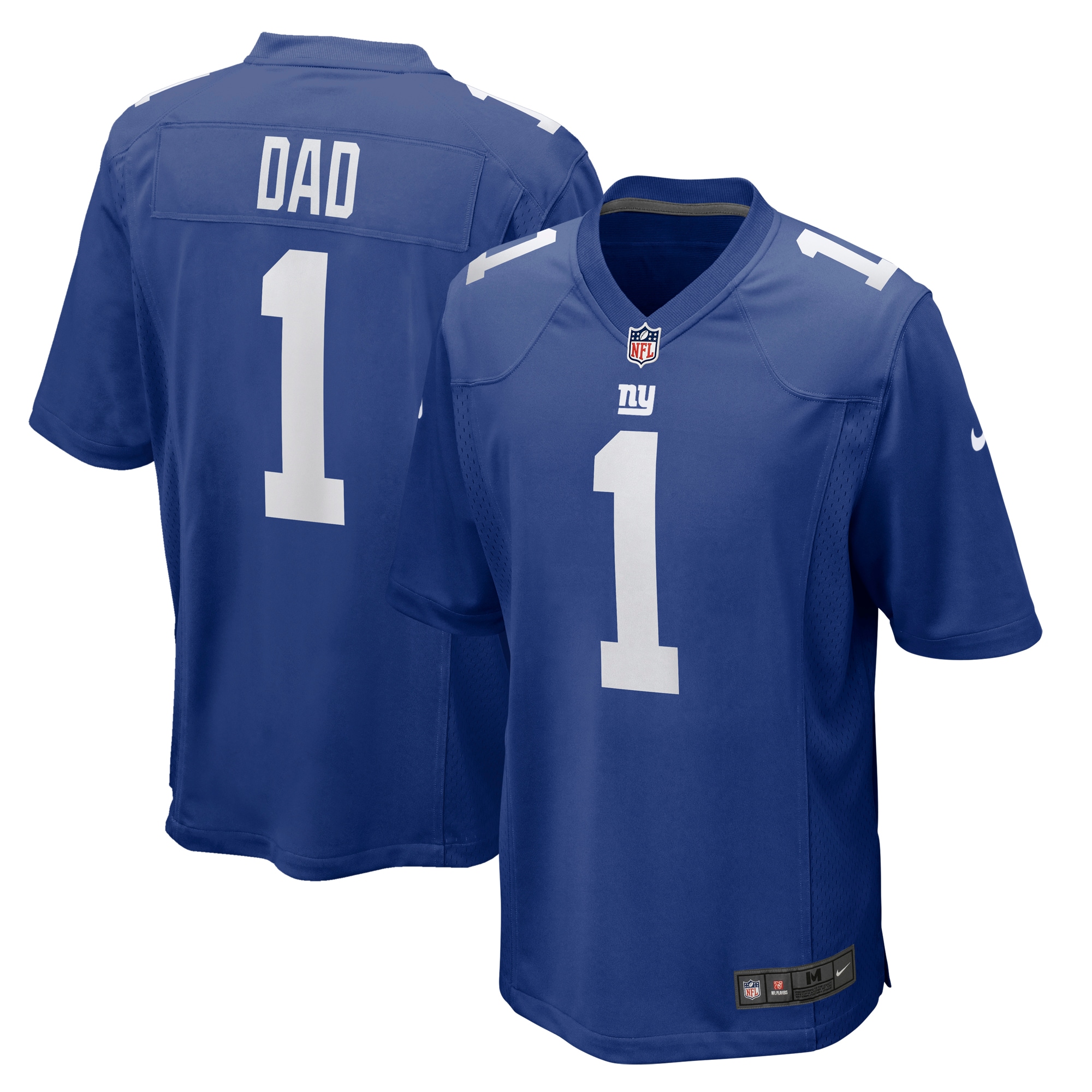 New York Giants Number 1 Dad Royal Game NFL Jersey Men's