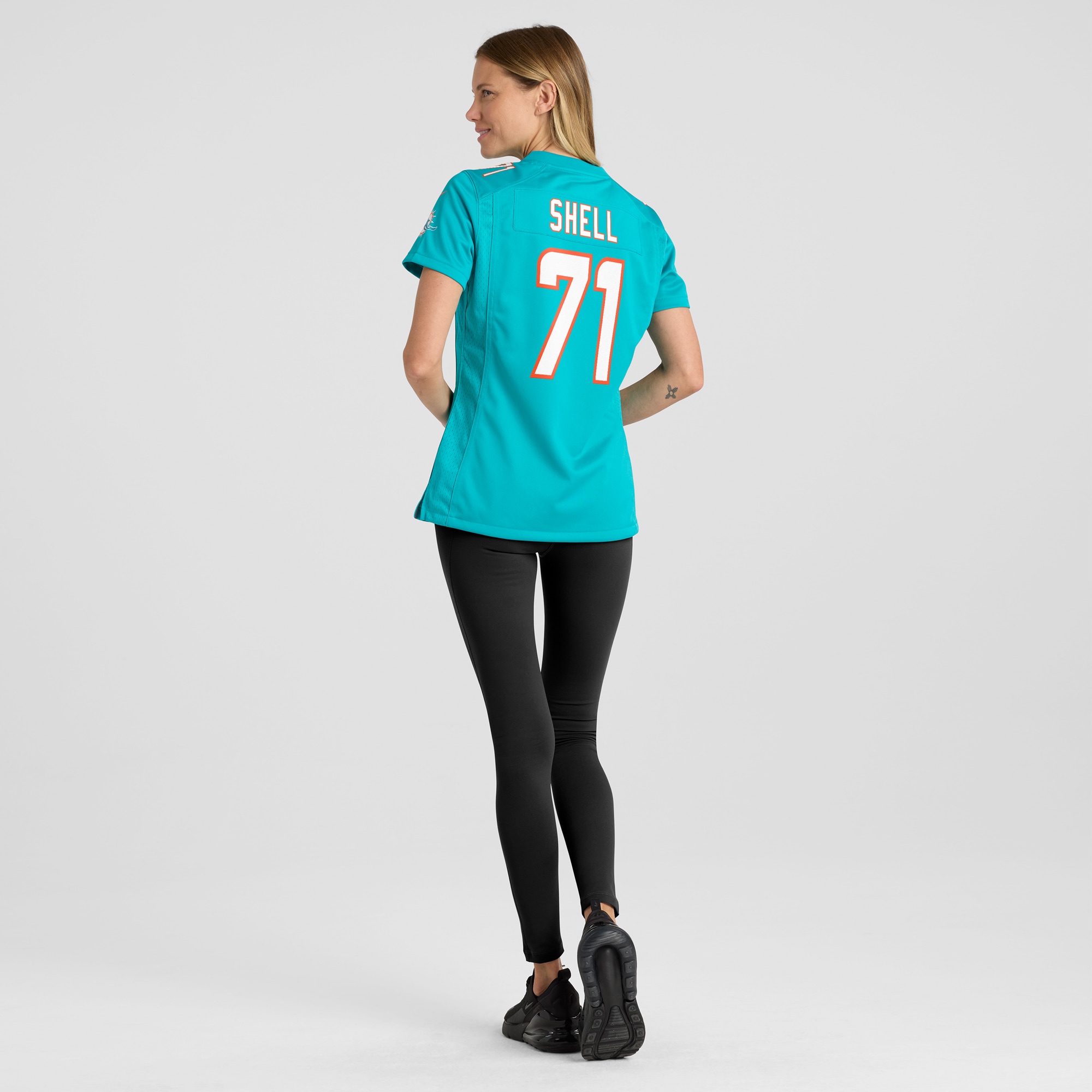 Miami Dolphins Brandon Shell Aqua Home Game Player NFL Jersey Women's