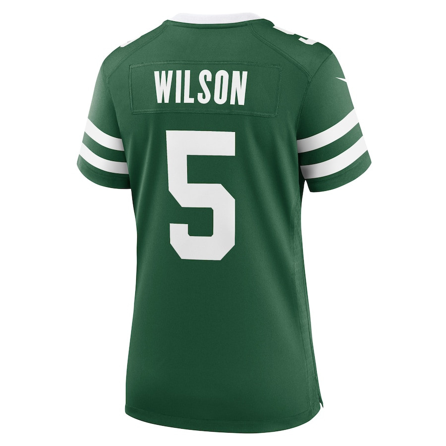 Garrett Wilson 5 New York Jets Game Legacy Green NFL Jersey Women's