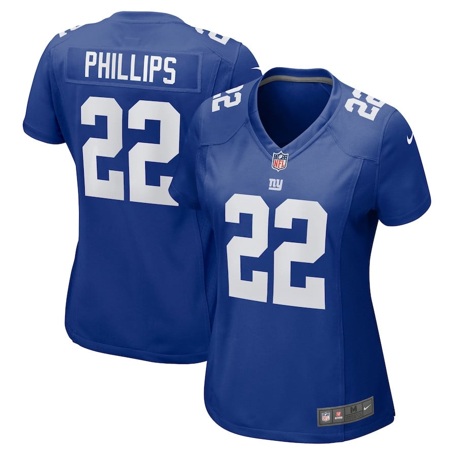 Andru Phillips 22 New York Giants Game Royal NFL Jersey Women's