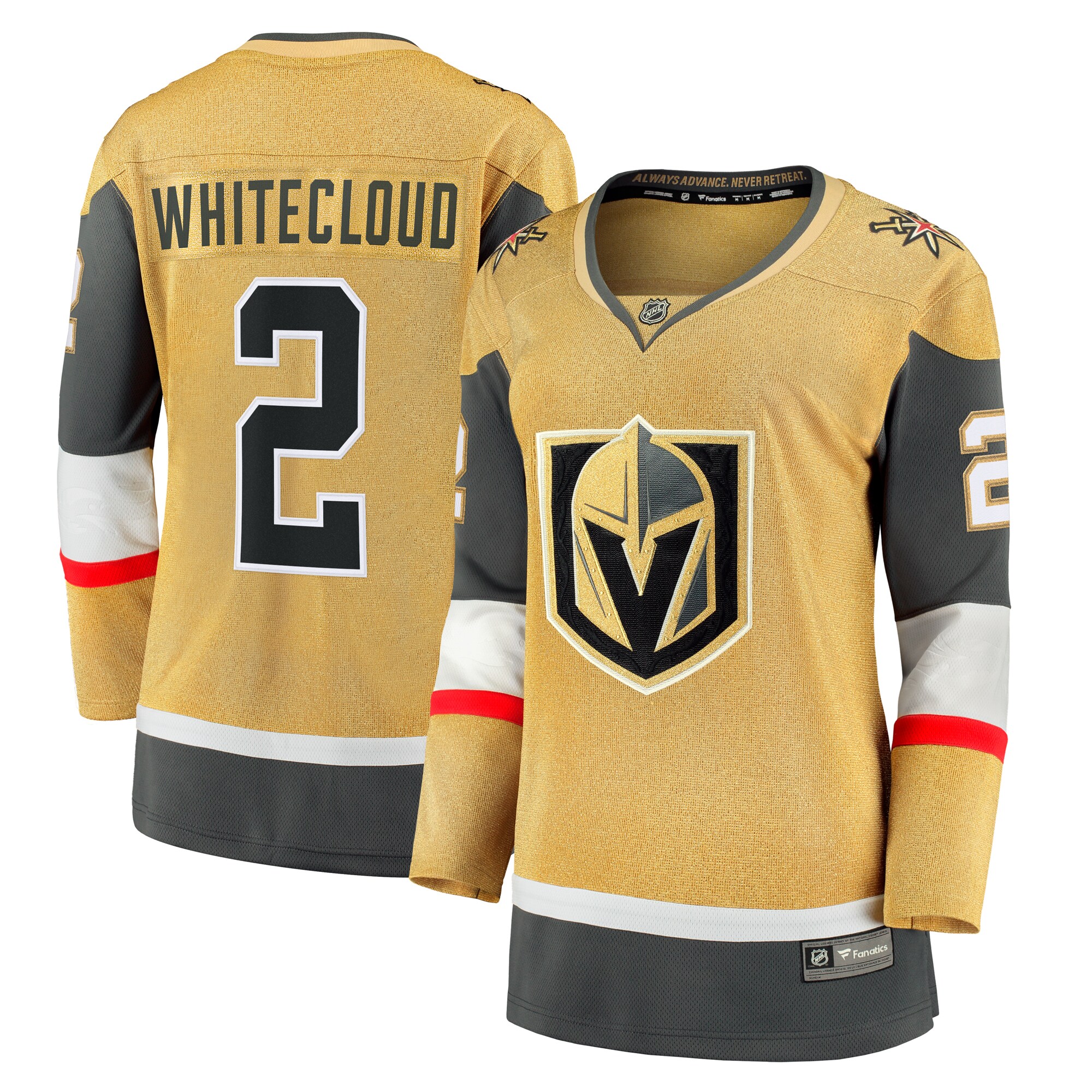 Vegas Golden Knights Zach Whitecloud Gold Alternate Breakaway Player NHL Jersey Women's