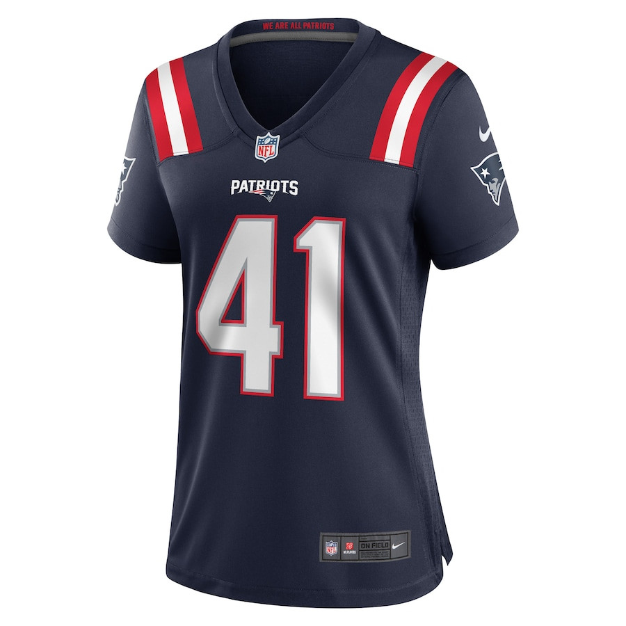 Brenden Schooler 41 New England Patriots Game Navy NFL Jersey Women's