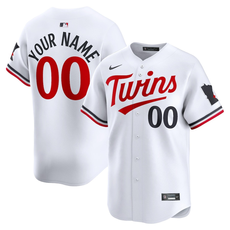 Minnesota Twins Home Limited Custom White MLB Jersey Youth