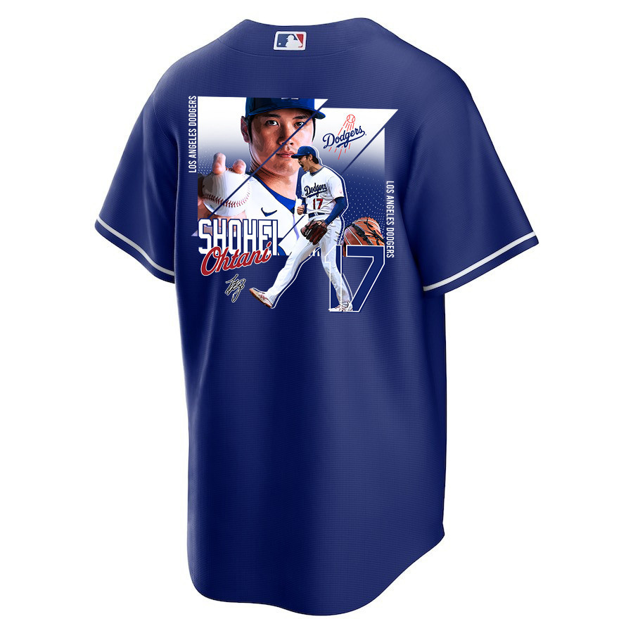 Shohei Ohtani 17 Los Angeles Dodgers Signed Greatest Sho On Earth 2023 Alternate Royal MLB Jersey Men's