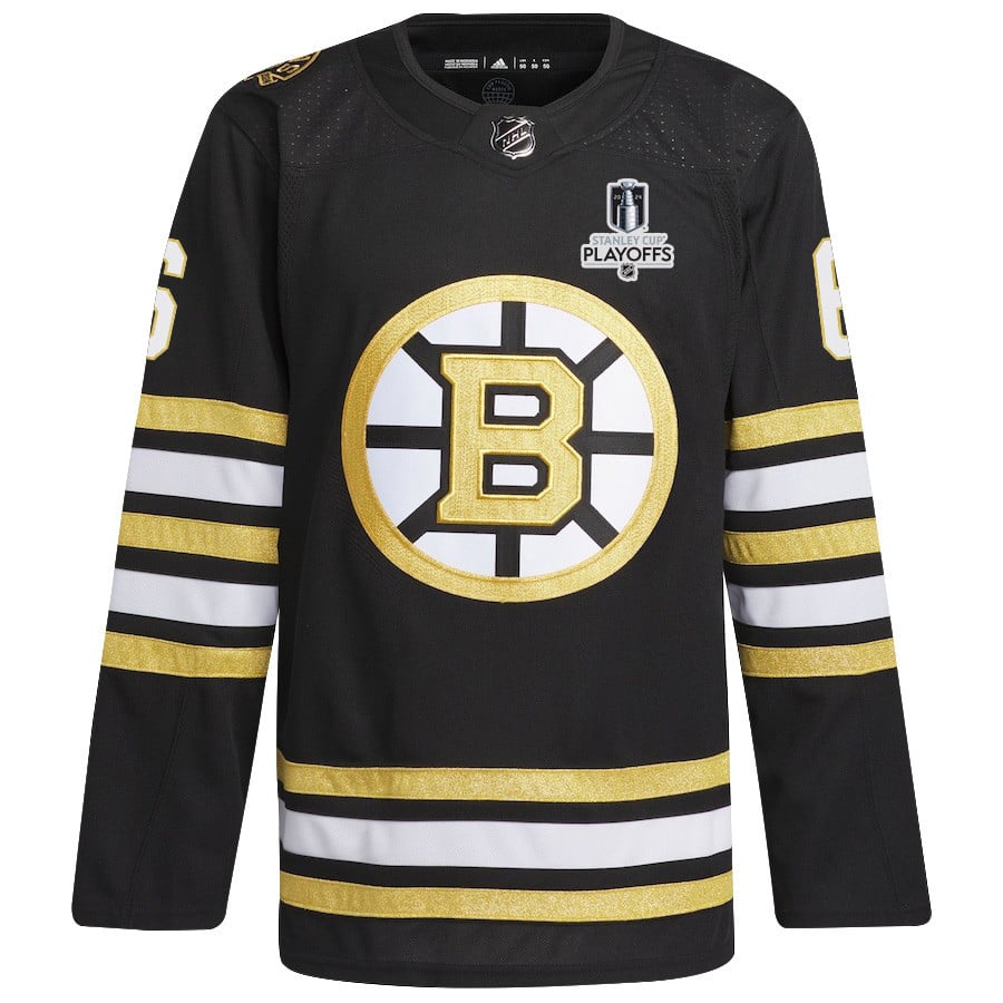 Mason Lohrei 6 Boston Bruins 2024 Playoffs Patch Home Black NHL Jersey Men's