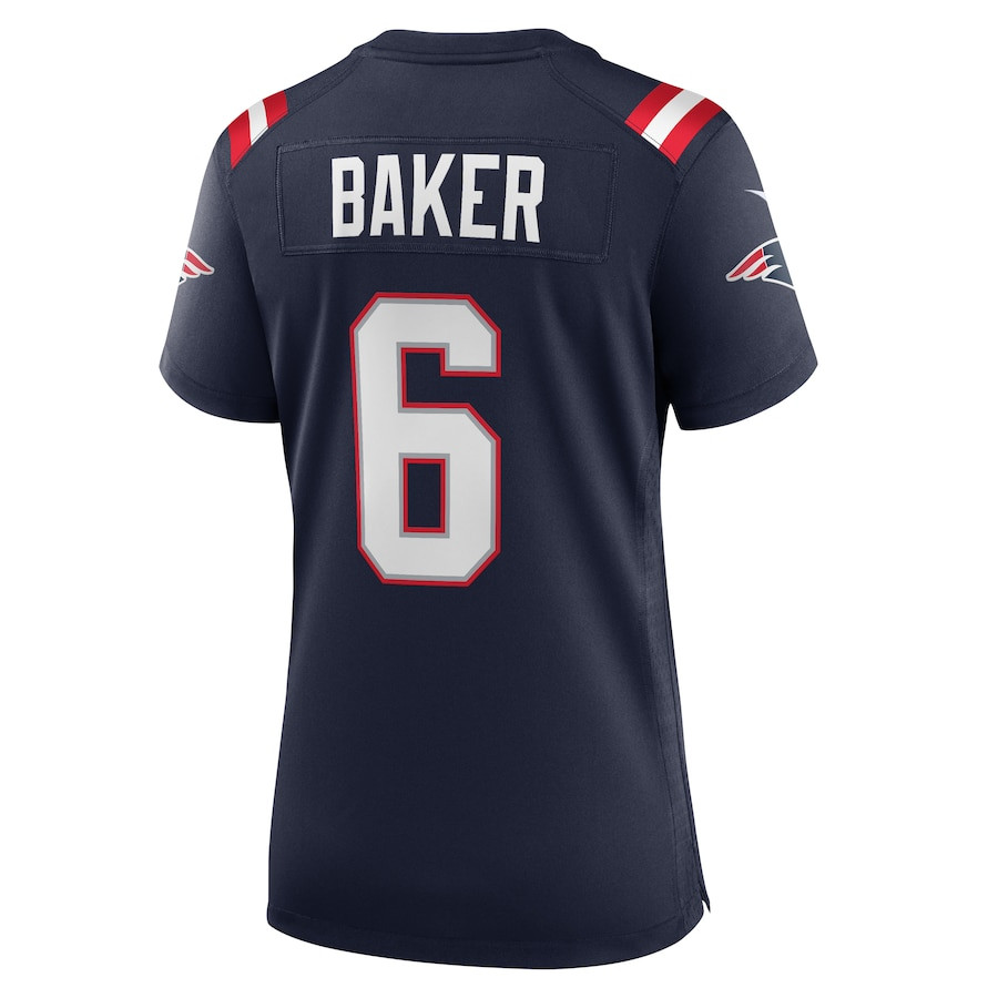 Javon Baker 6 New England Patriots Team Game Navy NFL Jersey Women's