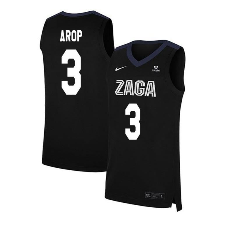 3 Manny Arop Black Elite Gonzaga Bulldogs NCAA Jersey Men's