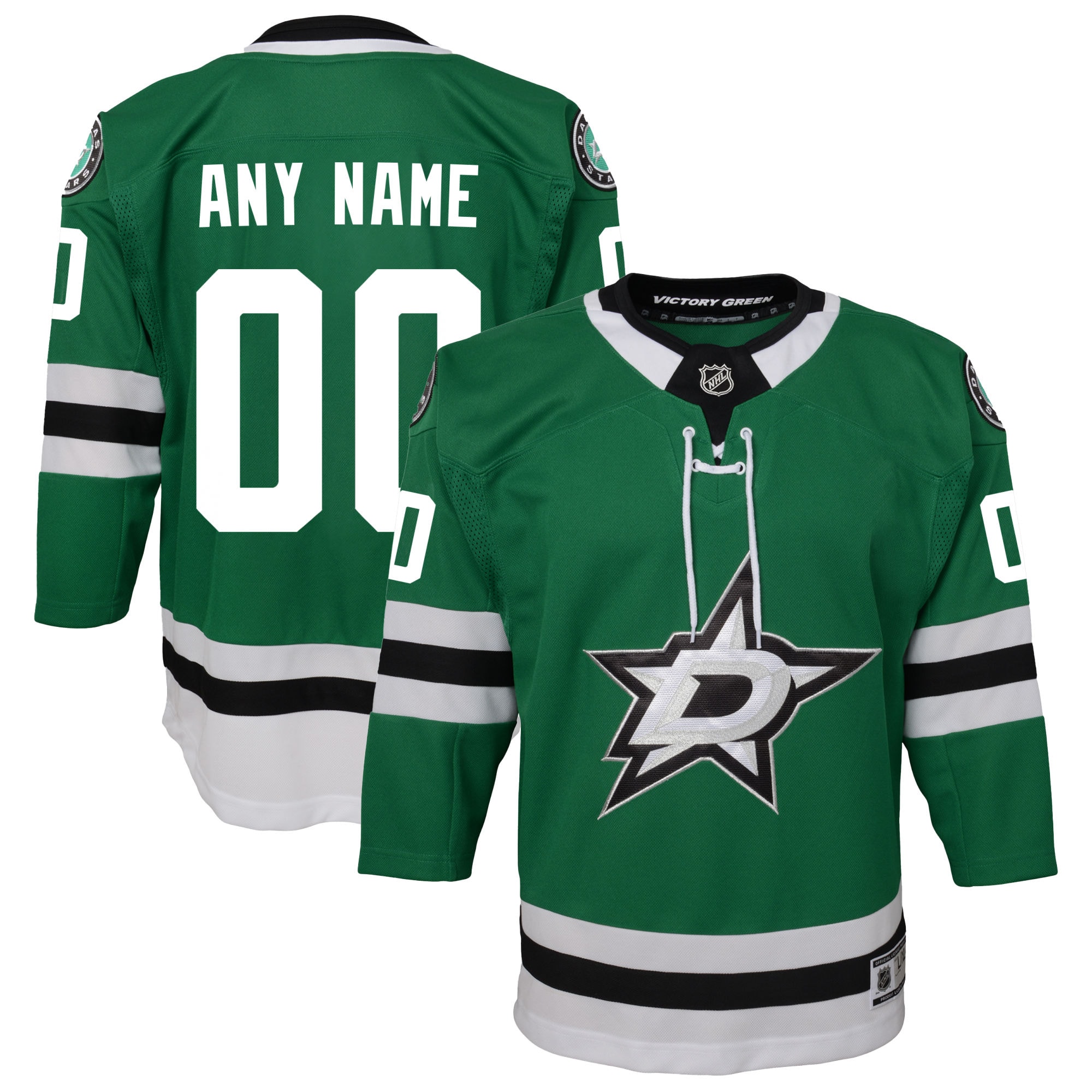 Dallas Stars Green Home Custom Premier NHL Jersey Youth