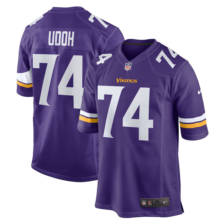 Oli Udoh 74 Minnesota Vikings Game Purple NFL Jersey Men's