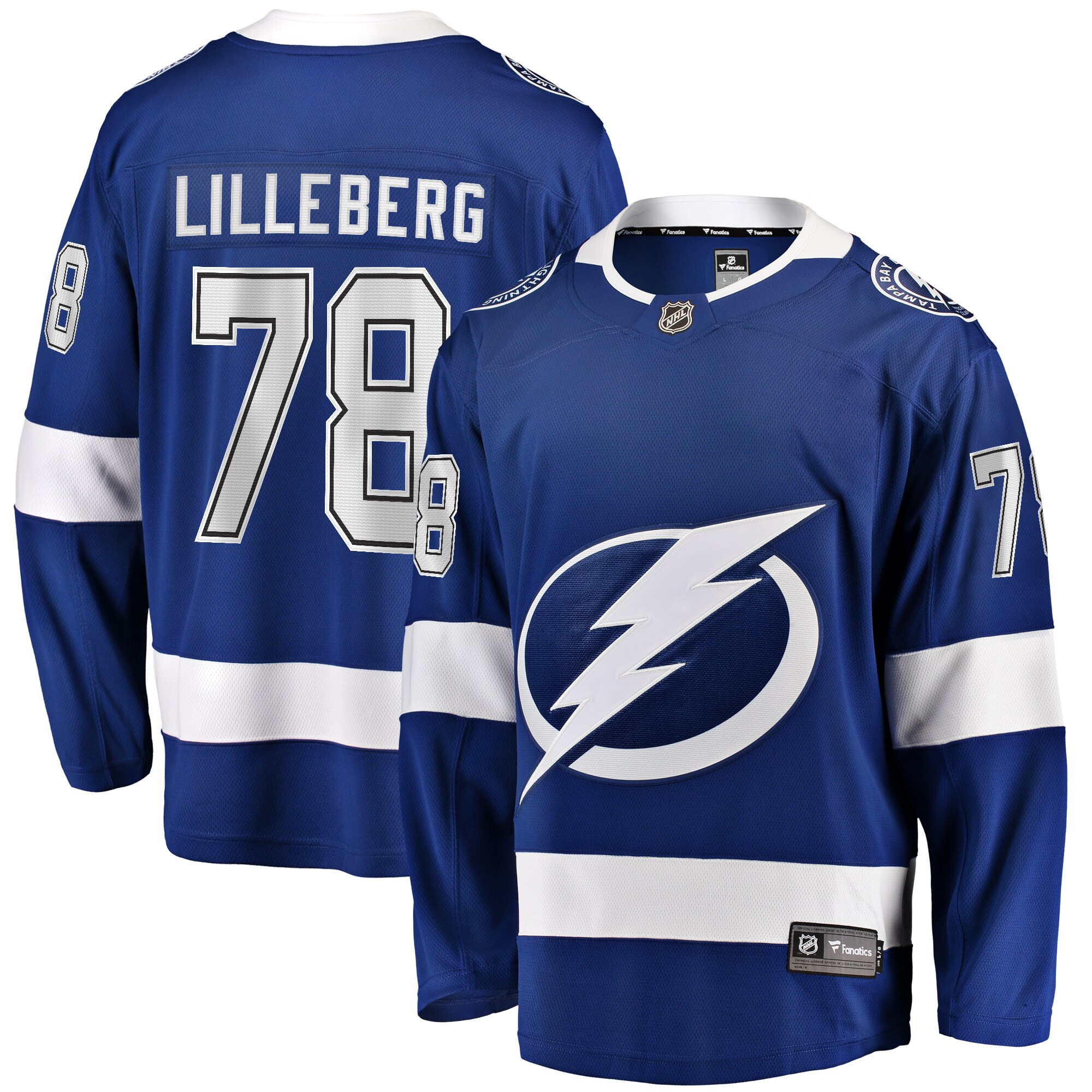 Tampa Bay Lightning Emil Lilleberg Blue Home Premier Breakaway Player NHL Jersey Men's