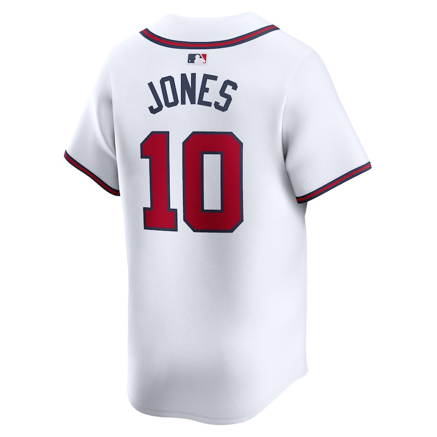 Chipper Jones 10 Atlanta Braves Home Limited Player White MLB Jersey Men's