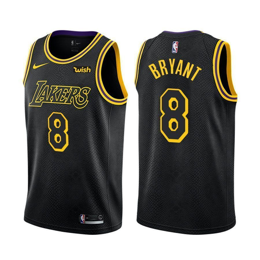 Los Angeles Lakers Kobe Bryant 8 Retire Player City Edition Black NBA Jersey Men's