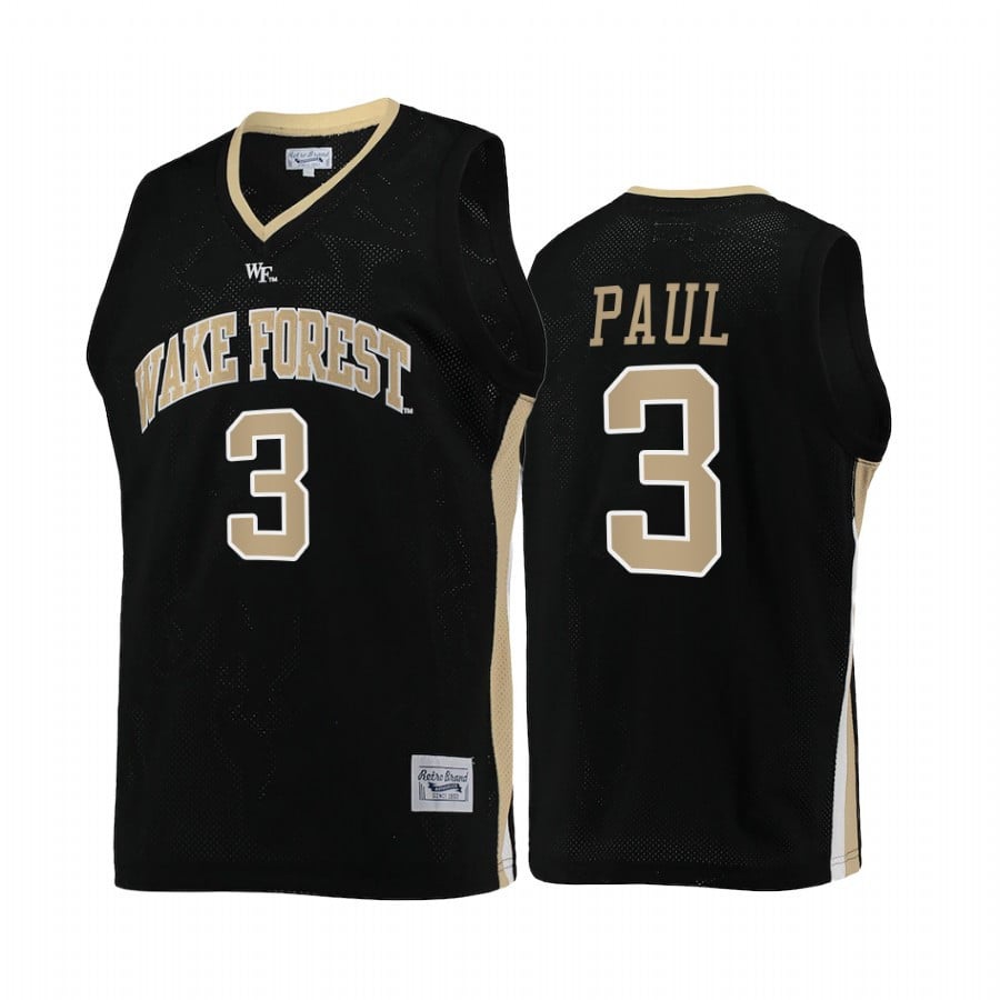 Chris Paul 3 Wake Forest Demon Deacons Black College Retro NCAA Jersey Men's