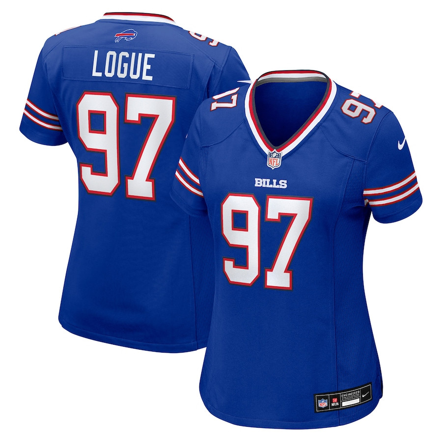 Zion Logue 97 Buffalo Bills Team Game Royal NFL Jersey Women's