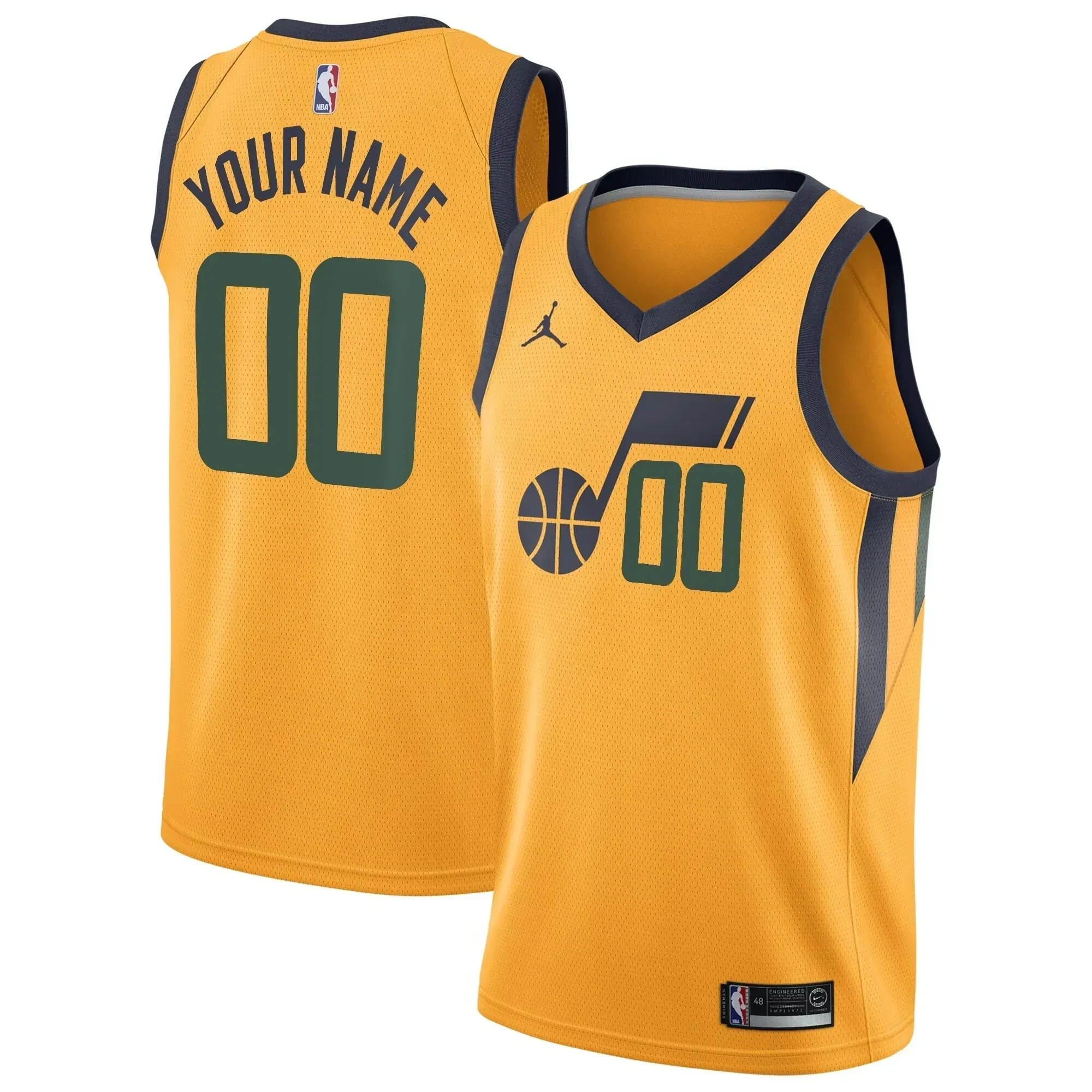 Utah Jazz Swingman Custom Statement Edition Gold NBA Jersey Men's