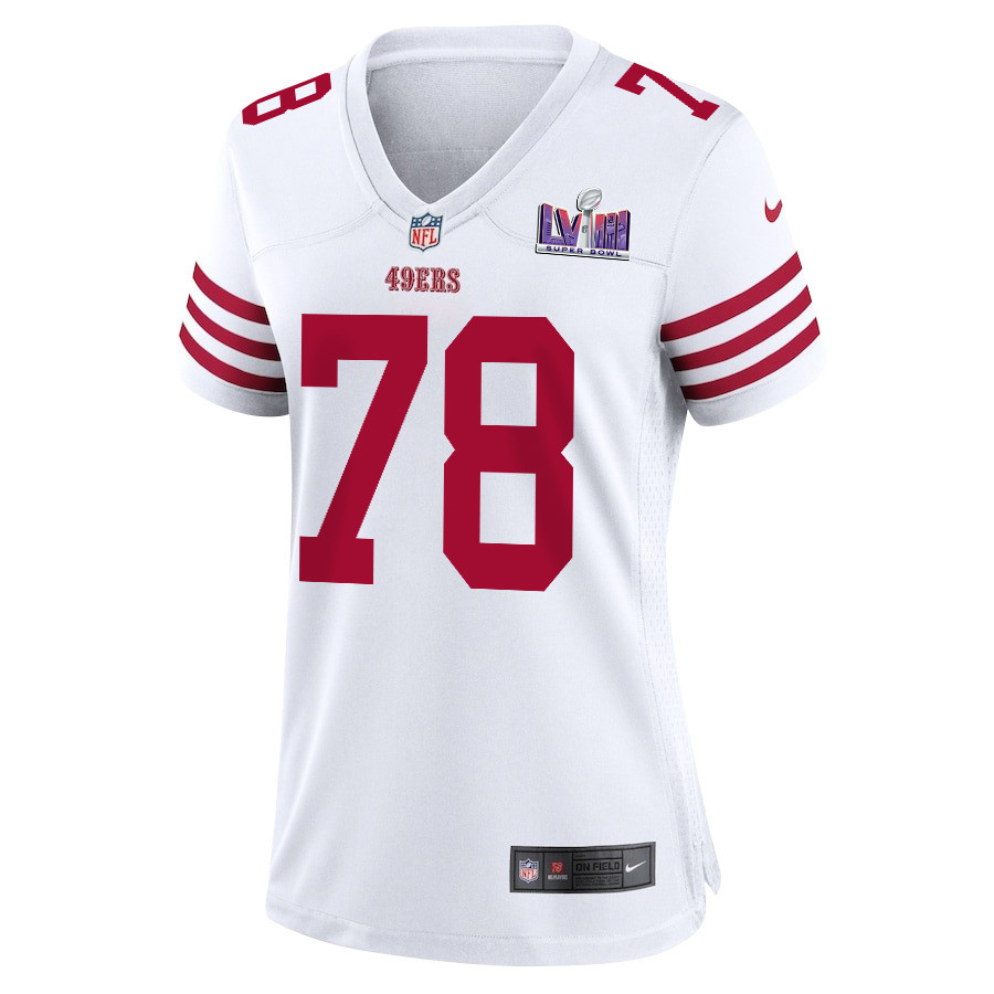 Ben Bartch 78 San Francisco 49ers Super Bowl LVIII Patch Game White NFL Jersey Women's