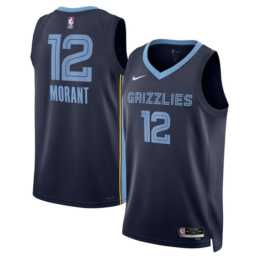 Ja Morant 12 Memphis Grizzlies Unisex Swingman Icon Edition Navy NBA Jersey Unisex