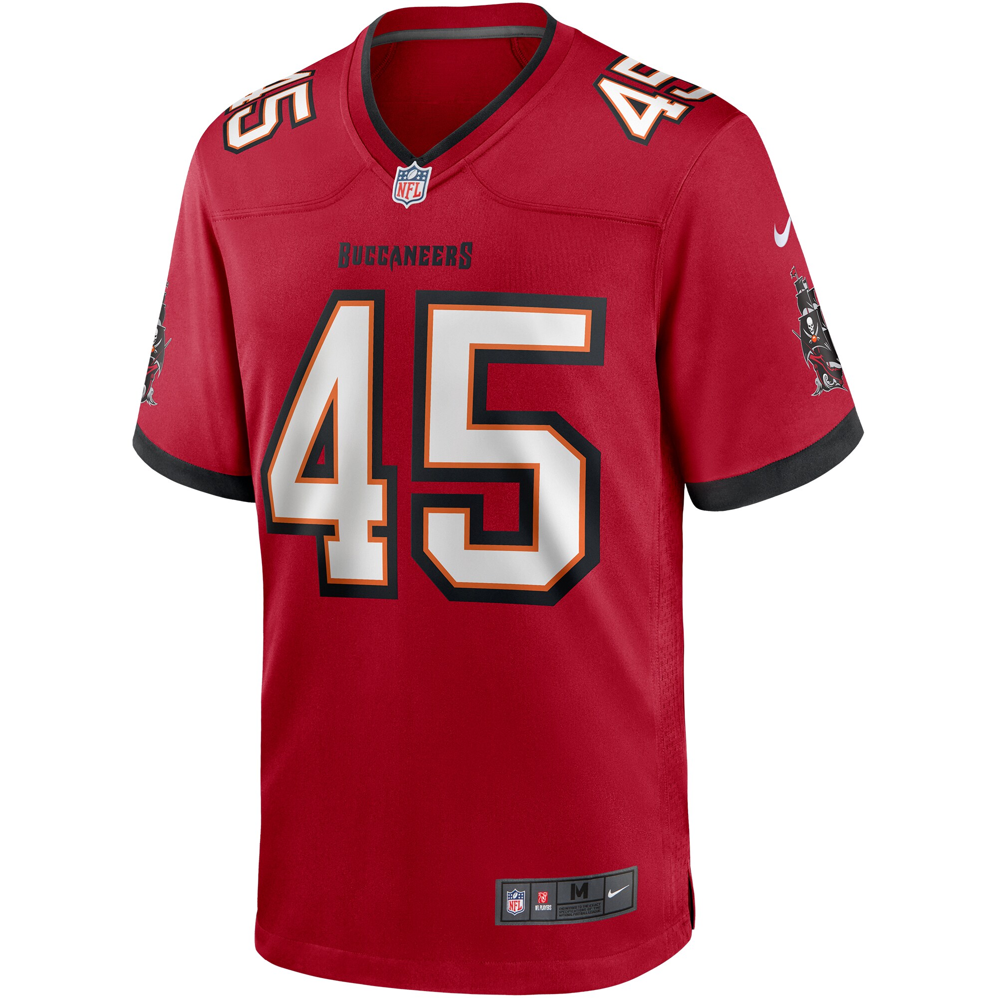 Tampa Bay Buccaneers Devin White Red Player Game NFL Jersey Men's
