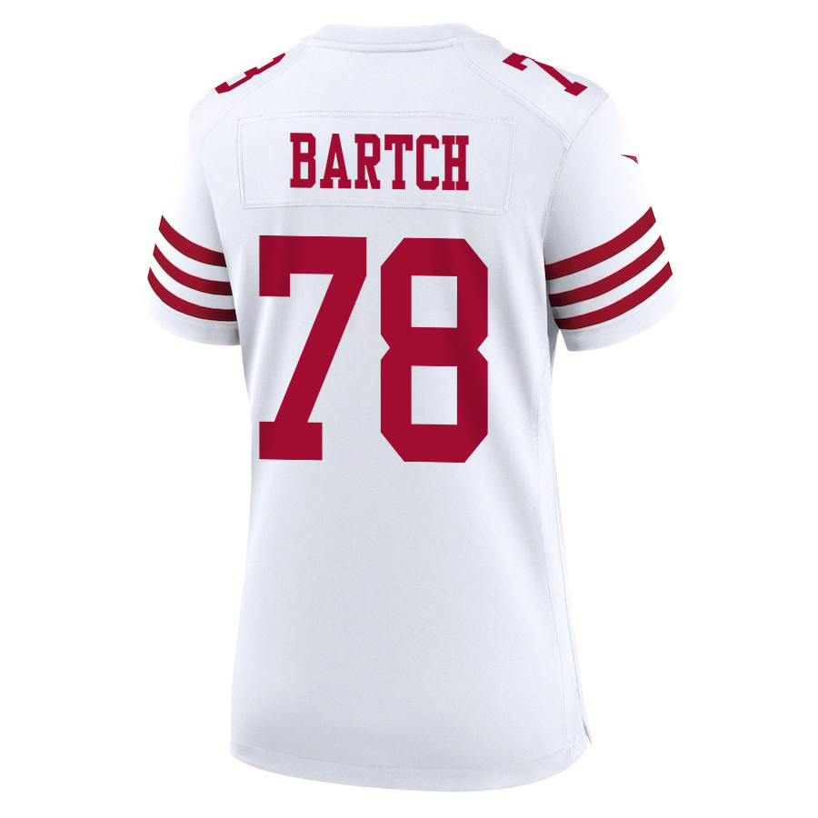 Ben Bartch 78 San Francisco 49ers Super Bowl LVIII Patch Game White NFL Jersey Women's