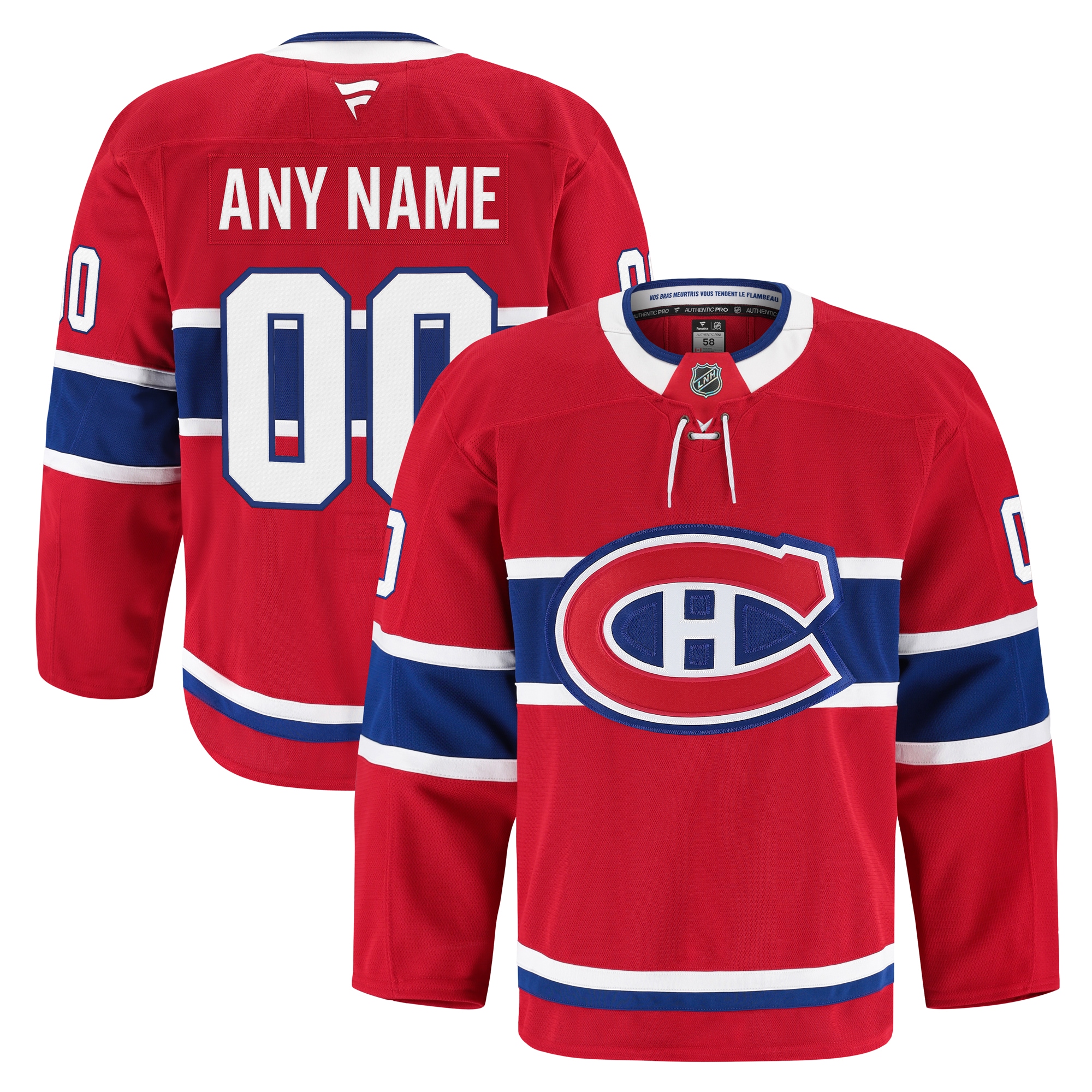 Montreal Canadiens Red Home Pro Custom NHL Jersey Men's
