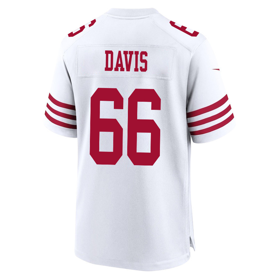 Jesse Davis 66 San Francisco 49ers Super Bowl LVIII Patch Game White NFL Jersey Men's
