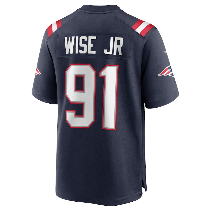 Deatrich Wise Jr. 91 New England Patriots Game Navy NFL Jersey Men's