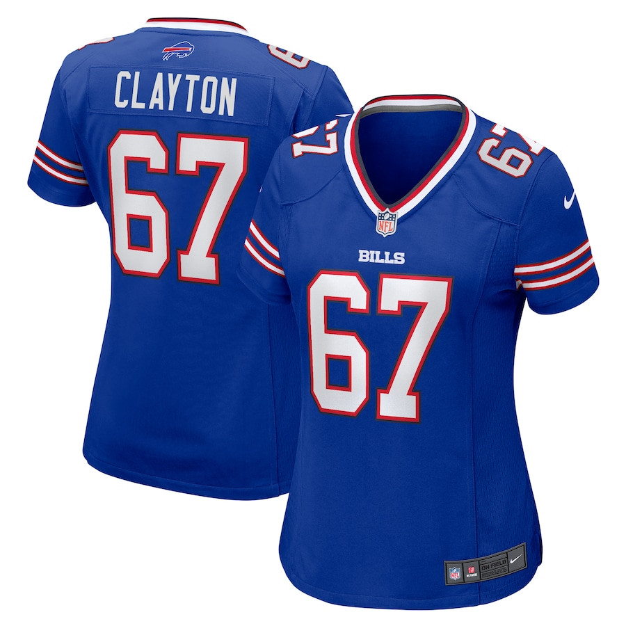 Travis Clayton 67 Buffalo Bills Game Royal NFL Jersey Women's