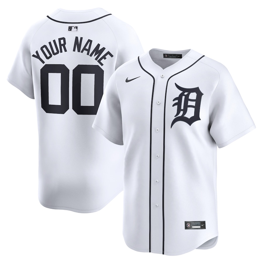 Detroit Tigers Home Limited Custom Jersey White