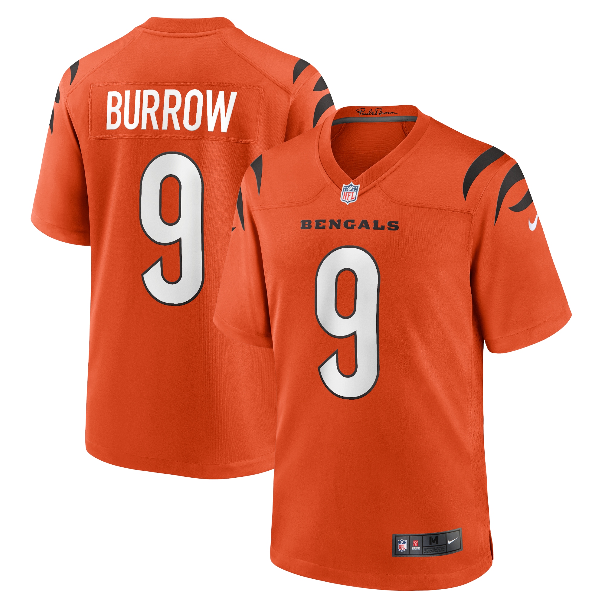Cincinnati Bengals Joe Burrow Orange Alternate Game NFL Jersey Men's