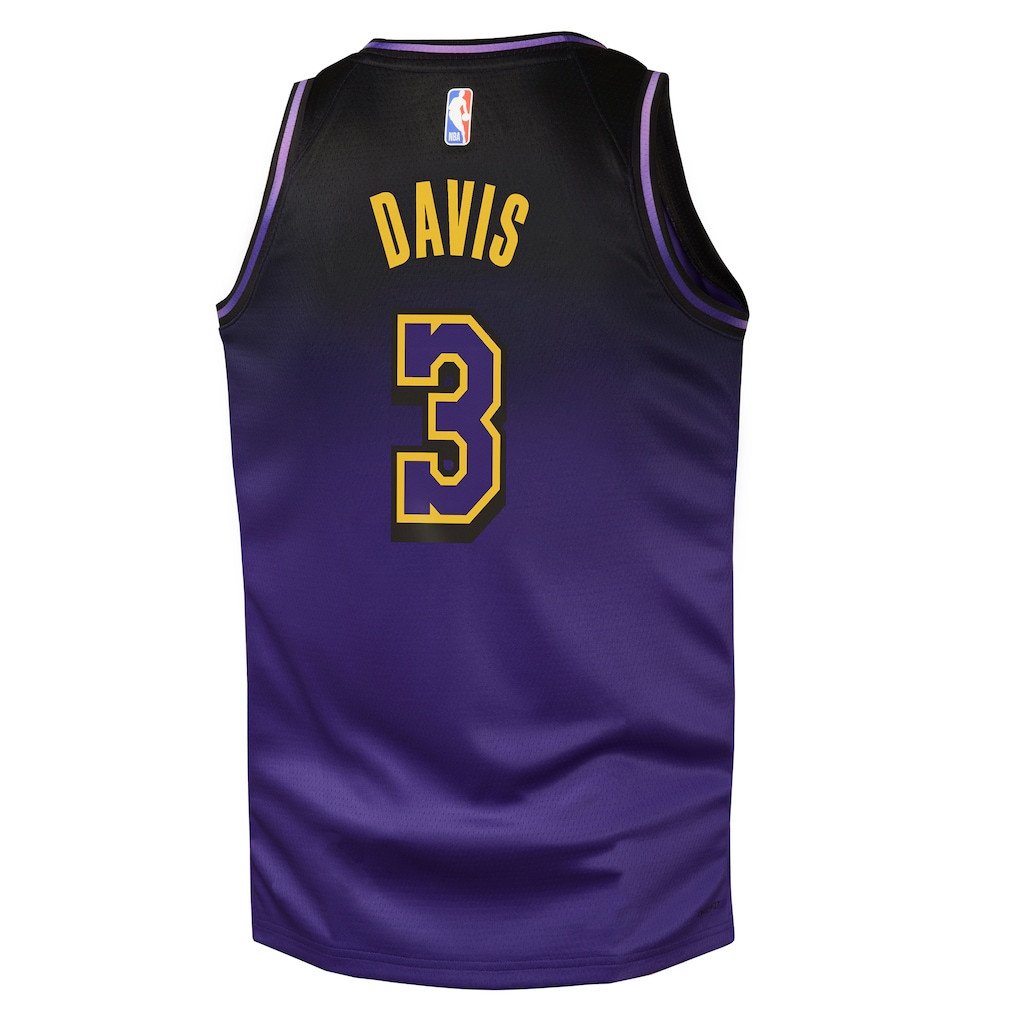 Anthony Davis 3 Los Angeles Lakers 2024/25 Swingman Playe City Edition Purple NBA Jersey Youth