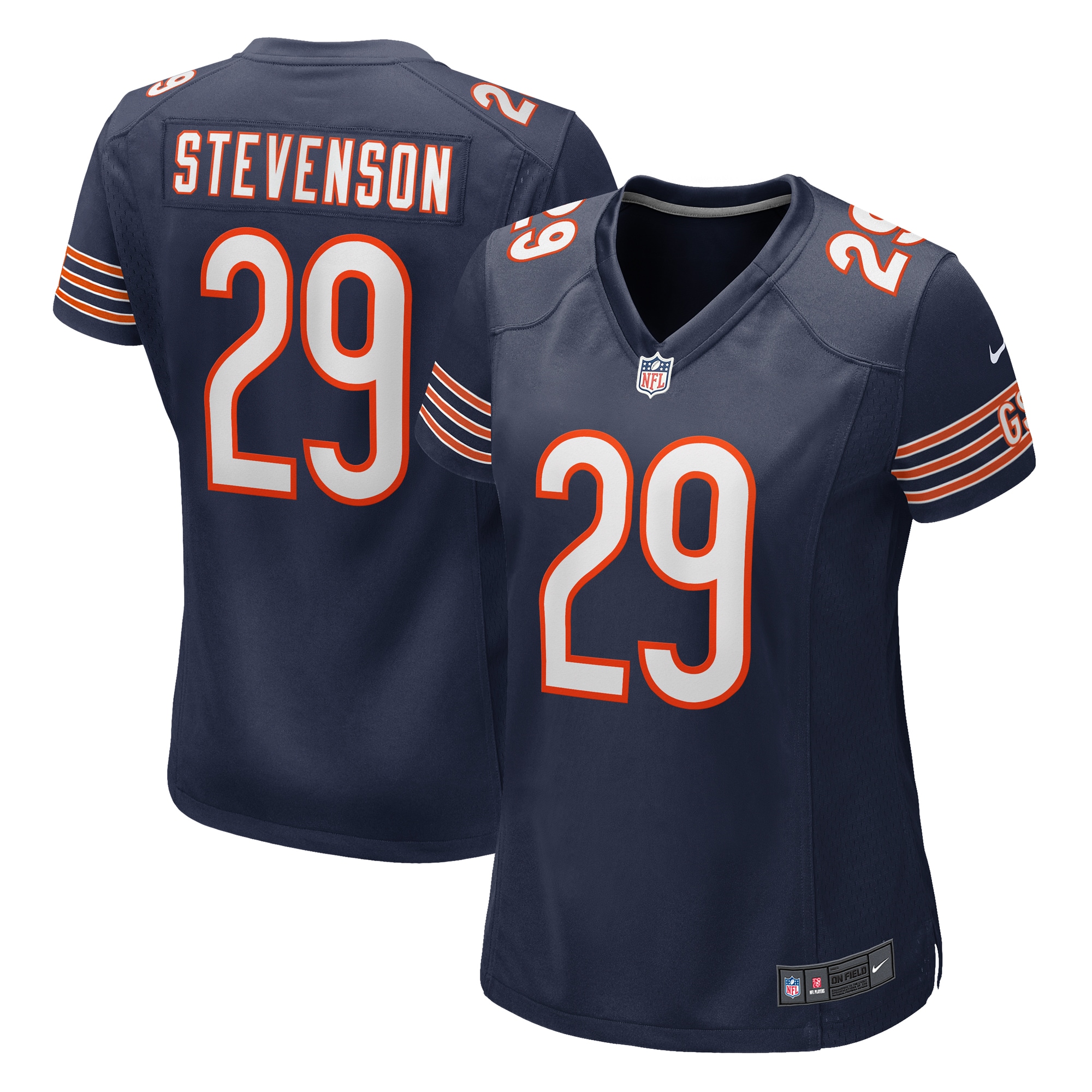 Chicago Bears Tyrique Stevenson Navy Game NFL Jersey Women's