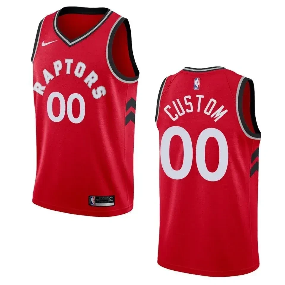 Toronto Raptors 00 Custom Icon Swingman Red NBA Jersey Men's