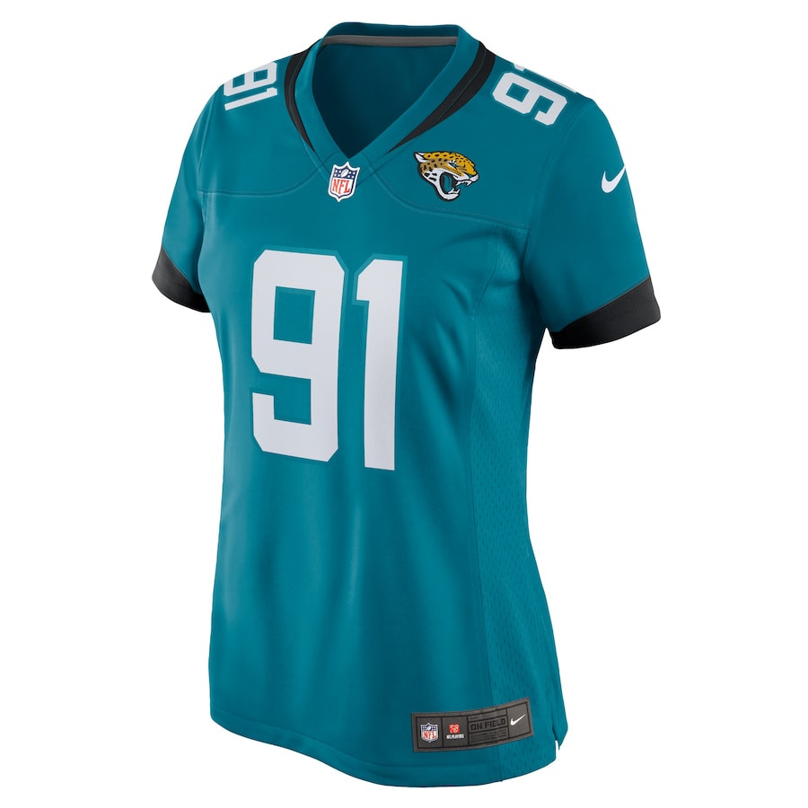 Arik Armstead 91 Jacksonville Jaguars Alternate Game Teal NFL Jersey Women's